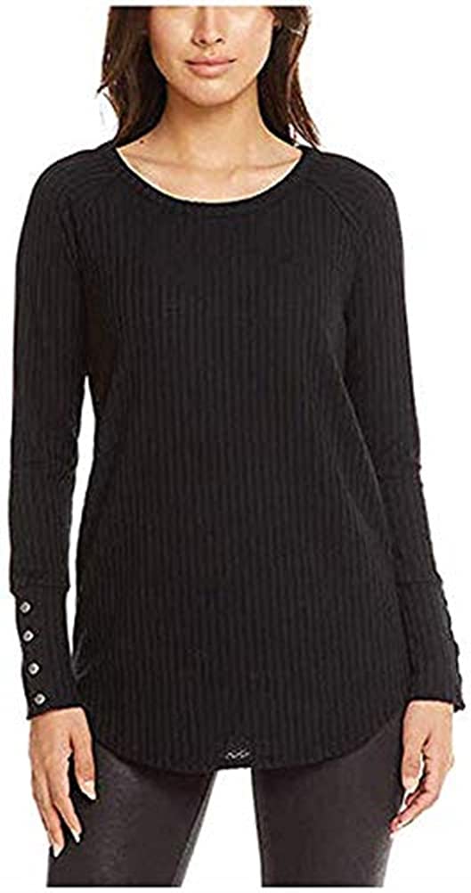CHASER Women's Long Sleeve Waffle Thermal Shirt - Soft & Warm Winter Top (XL, Black) | Perfect for Cold Weather, Layering & Outdoor Activities