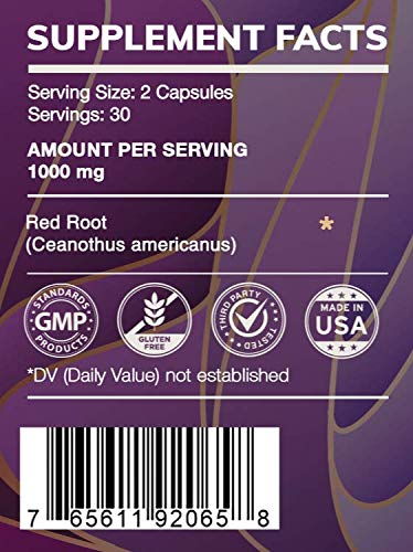 Earth's Love - Wildcrafted Red Root (Ceanothus Americanus) 500mg Capsules (60 Count) | Herbal Supplement for Immune Support & Circulation | Perfect for Daily Wellness Routine & Natural Remedies