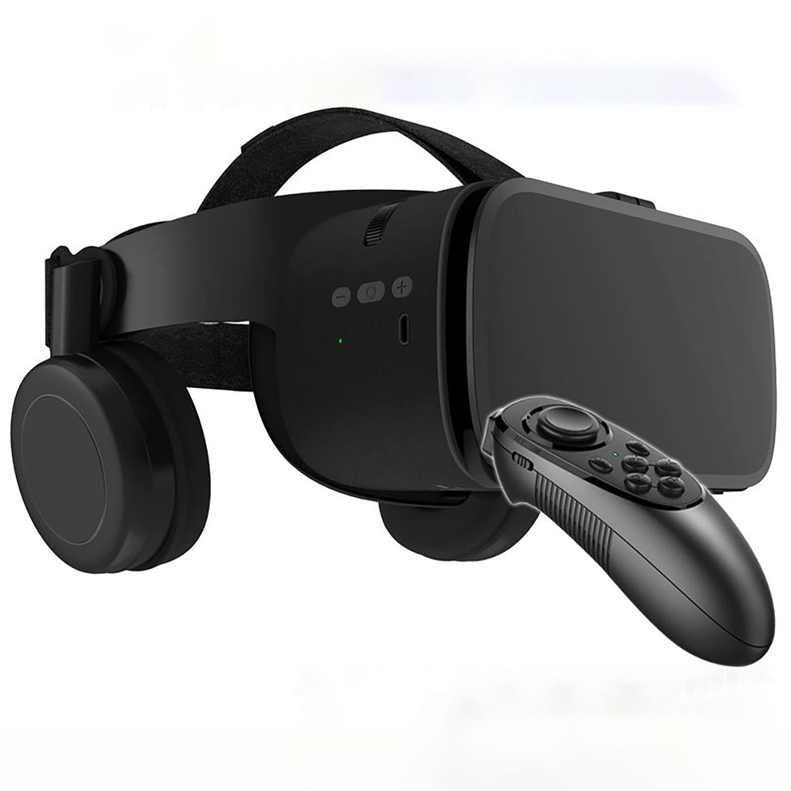3D VR Glasses with Remote Control - Full Screen Virtual Reality Headset for iPhone 14/13/12/11 Pro/Mini/X/R/S/Max & Samsung Galaxy - Stereo VR Goggles Compatible with Android/iOS Phones (Color: Black) - Perfect for Gaming, Movies & Virtual Travel Experiences