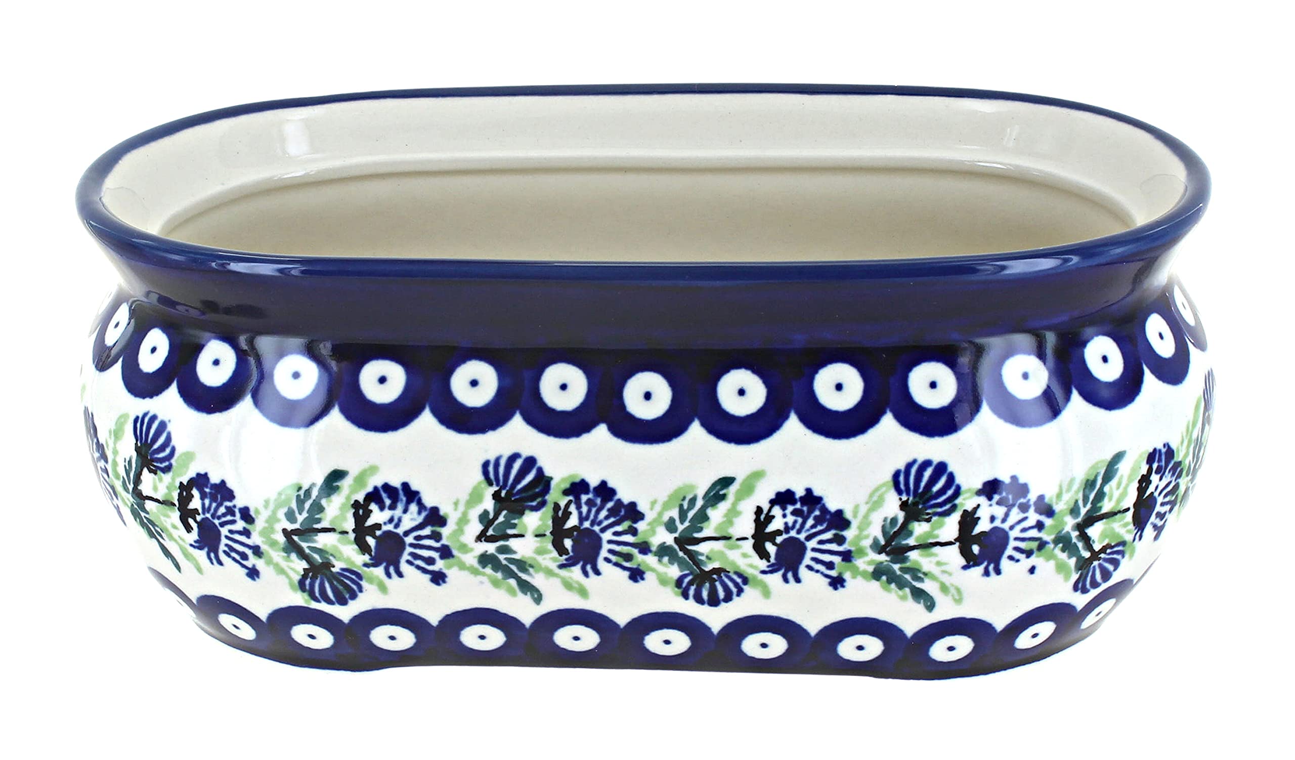 Blue Rose Polish Pottery Sweet Annie Small Planter - Handmade Ceramic Flower Pot for Succulents, Herbs & Indoor Plants - Perfect for Home Decor, Windowsills & Gift Giving