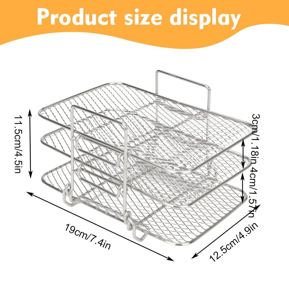 304 Stainless Steel Air Fryer Accessories - Compatible with Ninja Dual Air Fryer DZ201 / DZ401 / AF300UK - Multi-Purpose Air Fryer Basket for Healthy Cooking - Perfect for Roasting, Baking, and Air Frying