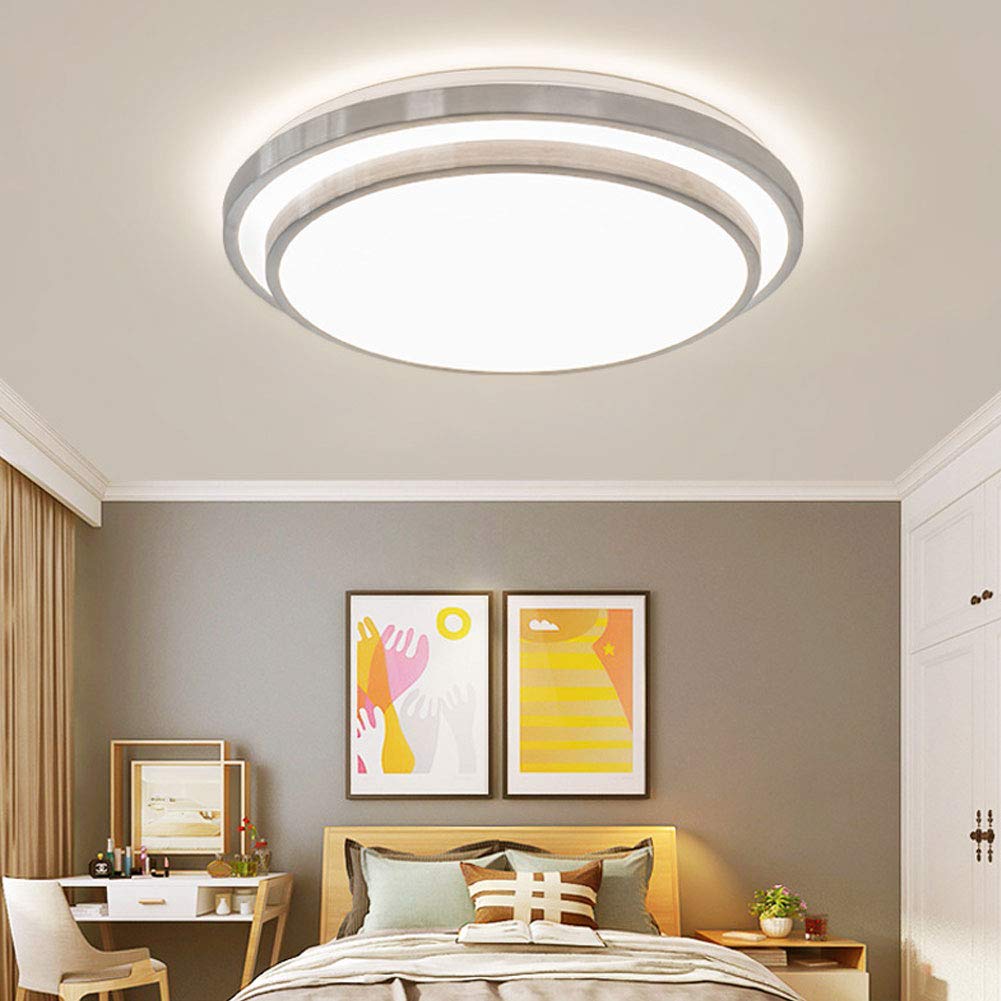 TFCFL 20 Inch Round LED Flush Mount Ceiling Light - Energy Efficient Aluminum Lampshade for Living Room, Bedroom, Kitchen & Dining Room - Modern Lighting Fixture for Home, Office and Commercial Spaces