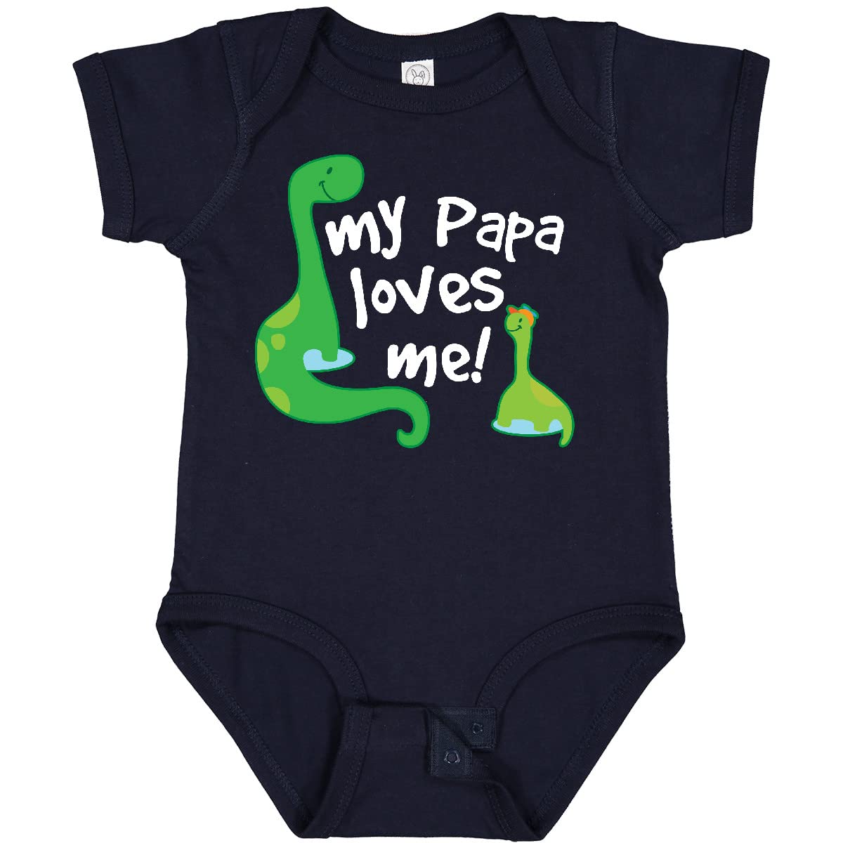 Inktastic My Papa Loves Me Dinosaur Baby Bodysuit - Cute Dinosaur Print Onesie for Infants & Toddlers - Perfect for Father's Day, Birthday Gifts & Family Photos
