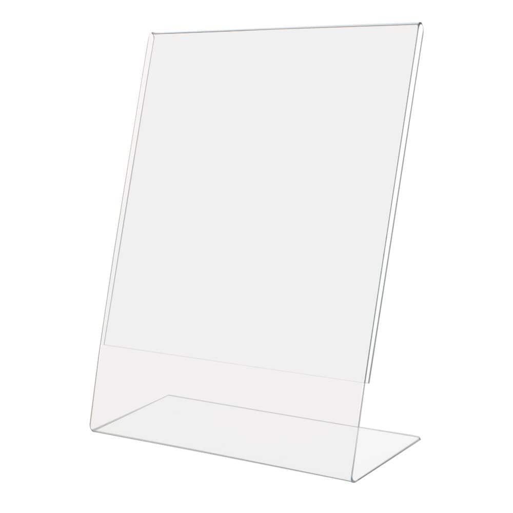 8.5 x 11 Inch Clear Acrylic Sign Holder & Picture Frame - 48 Pack for Trade Shows, Museums, Retail Stores | Durable Slant Back Design for Professional Displays