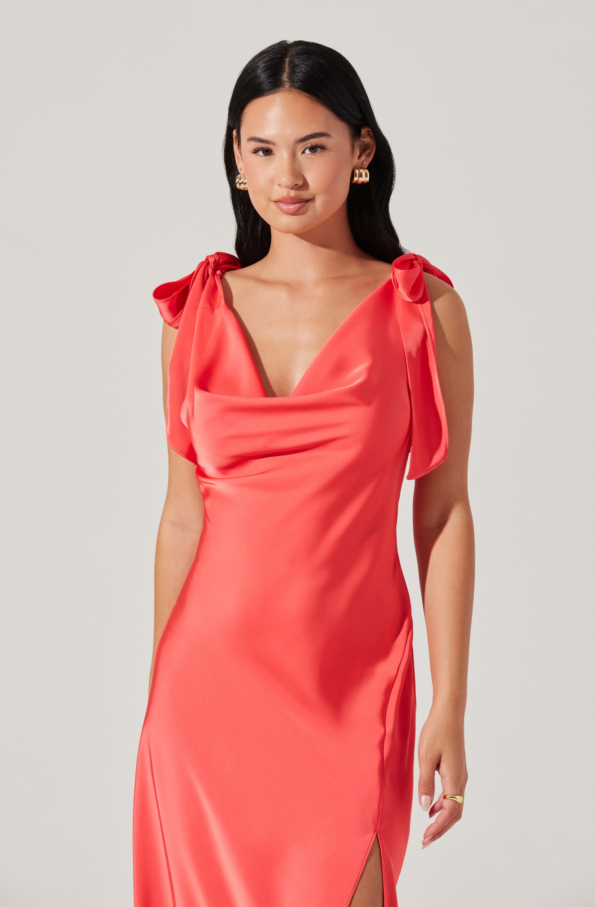 Allexina Women's Satin Midi Dress - Elegant Party & Evening Wear for Special Occasions
