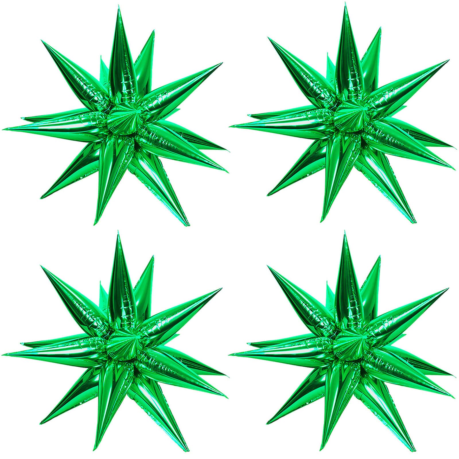 50 Pcs 26 Inch Green Foil Cone Star Balloons - 3D Starburst Mylar Balloons for Party Decorations, Christmas, Birthday & Wedding Supplies | Perfect for Indoor/Outdoor Events, Photo Backdrops & Celebration Decor