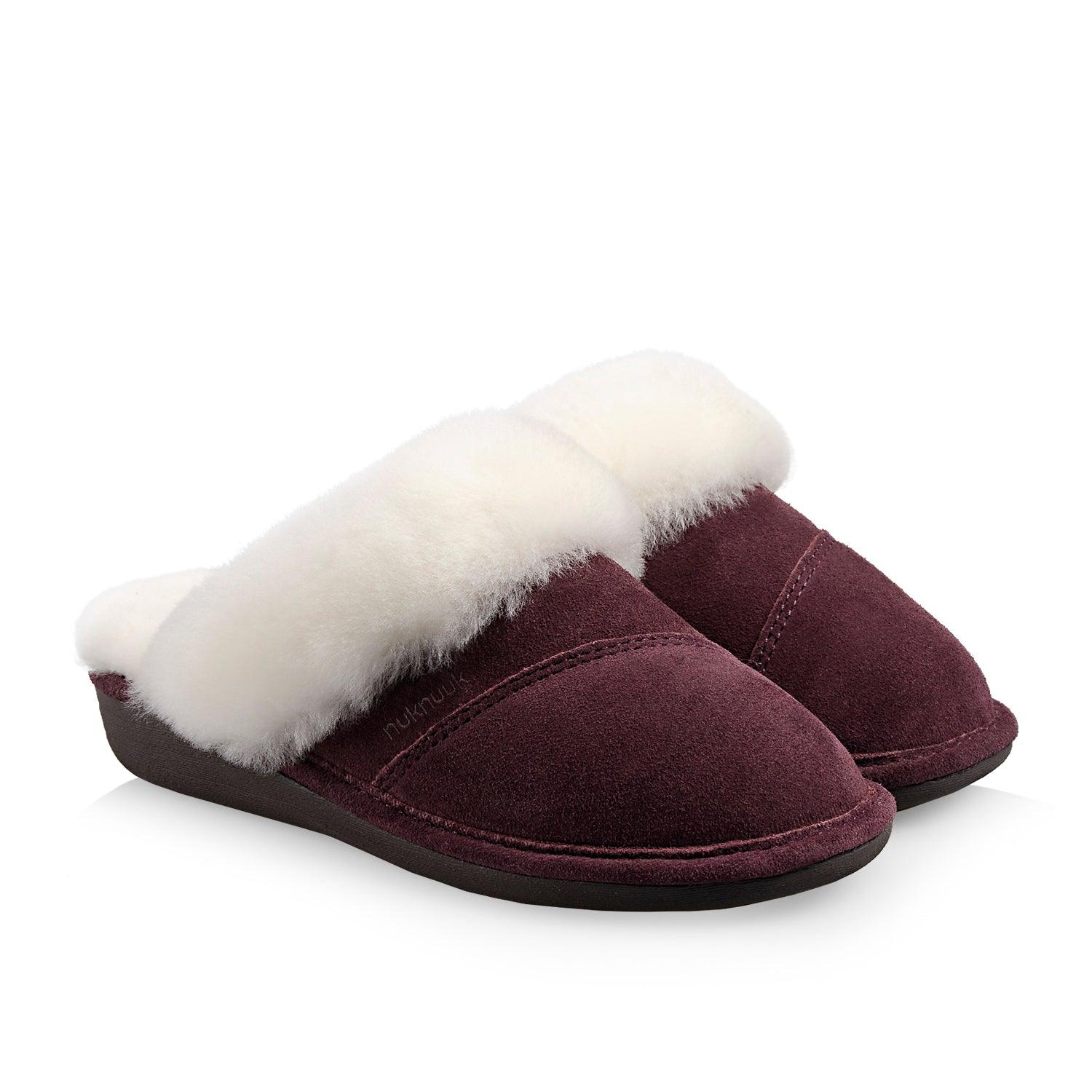 Joy Women's Soft Plush Memory Foam Slippers - Cozy Indoor House Shoes for Women, Non-Slip Warm Winter Slippers (Aubergine/Purple) - Perfect for Relaxing at Home, Lounging & Cold Weather Comfort