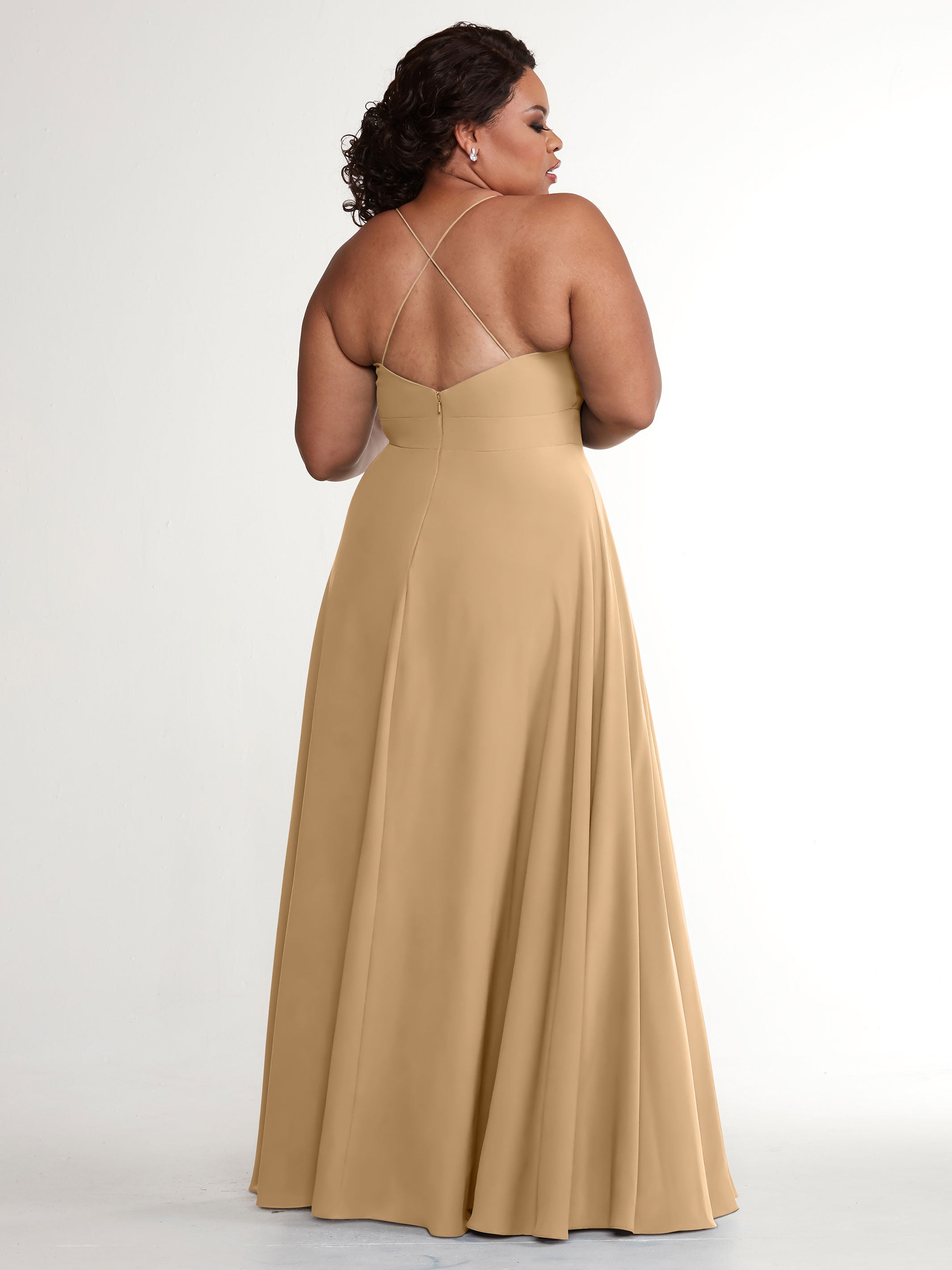 Elegant 83027 Simple Stretch Chiffon A-Line Bridesmaid Dress with Pleats - Perfect for Weddings, Formal Events & Special Occasions
