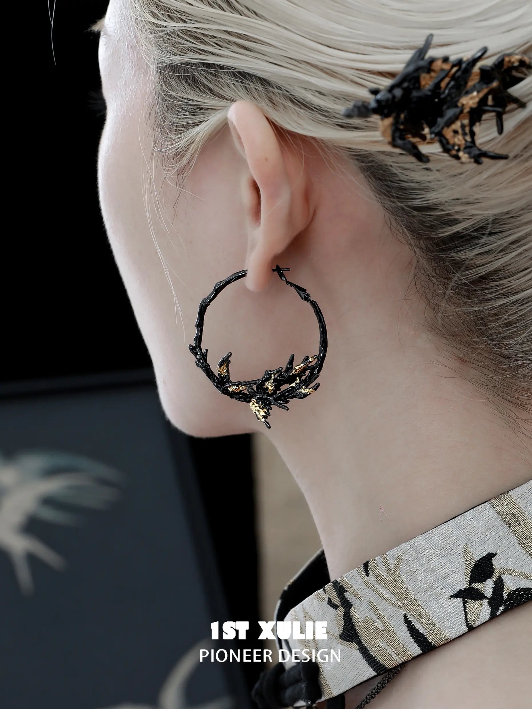 18K Gold Plated Swallow Earrings with Gold Leaf Design - Elegant Handmade Jewelry for Women, Perfect for Weddings, Parties & Special Occasions