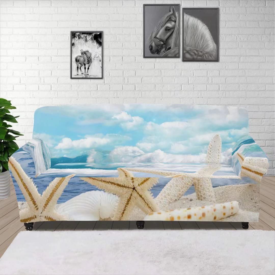 Breathable Summer Beach Sofa Covers - Machine Washable Couch Slipcovers for Living Room, Home Decor & Protection | Soft, Durable Fabric for Indoor/Outdoor Use - Perfect for Beach Houses, Patios & Family Gatherings