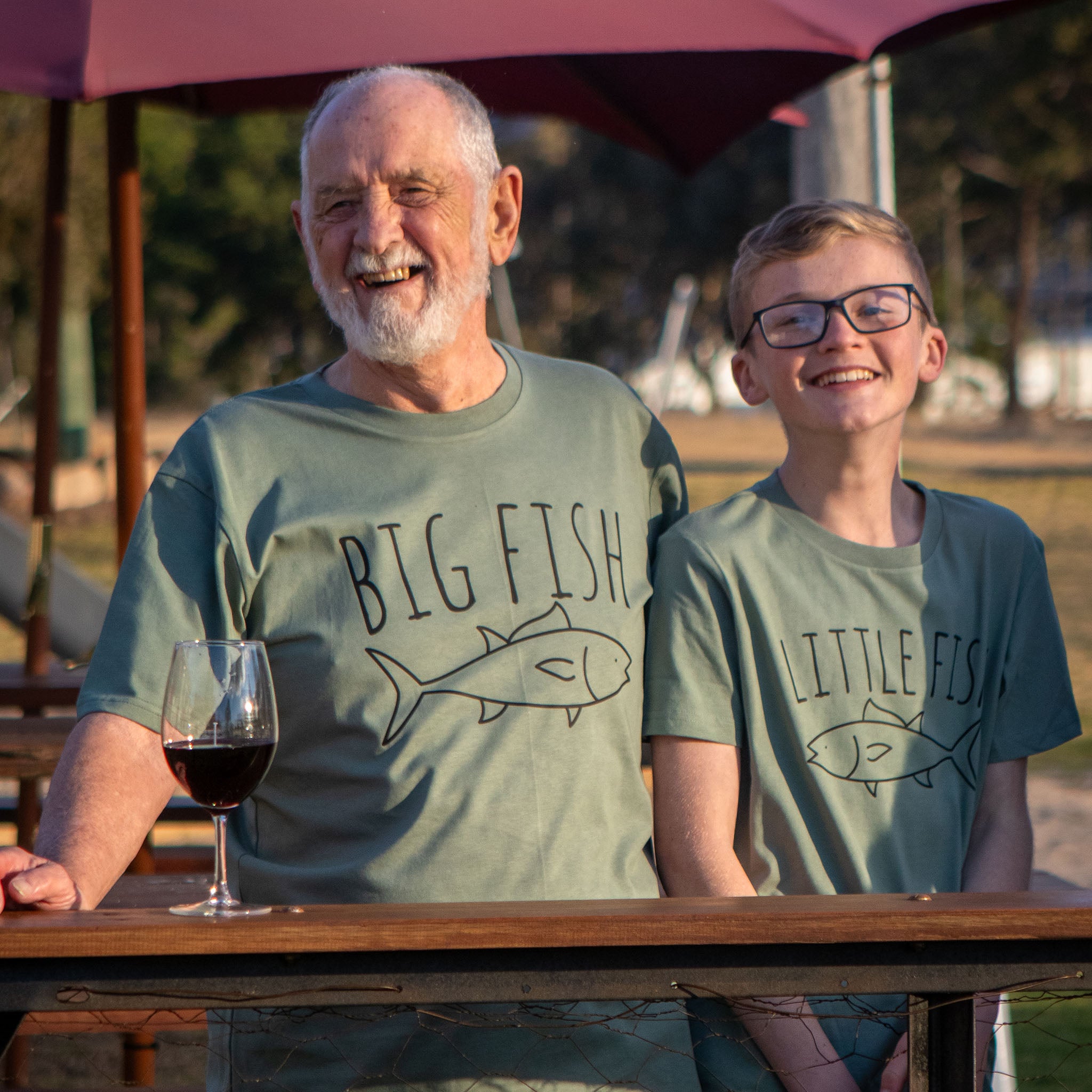 Father and Son Matching T-Shirts - Big Fish Little Fish Design - Perfect for Family Outings, Photos, and Special Occasions