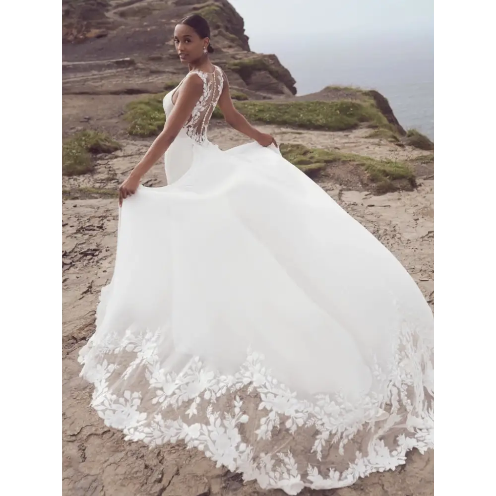 Rebecca Ingram Frida Detachable Train Wedding Dress – Elegant Bridal Gown for Church Ceremony & Reception