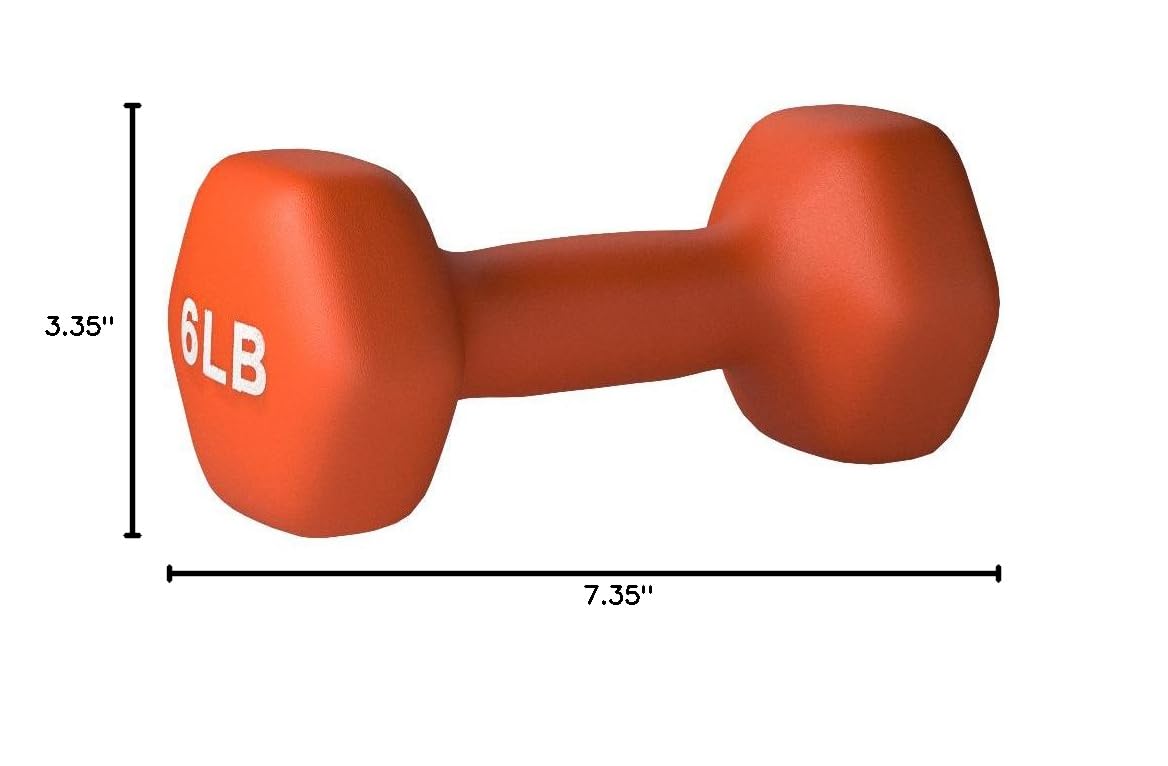 Amazon Basics Neoprene Dumbbell Hand Weights - 3lb, 5lb, 8lb Set for Home Workouts, Strength Training & Fitness | Non-Slip Grip, Durable Neoprene Coating | Perfect for Gym, Yoga, Pilates & Office Exercises
