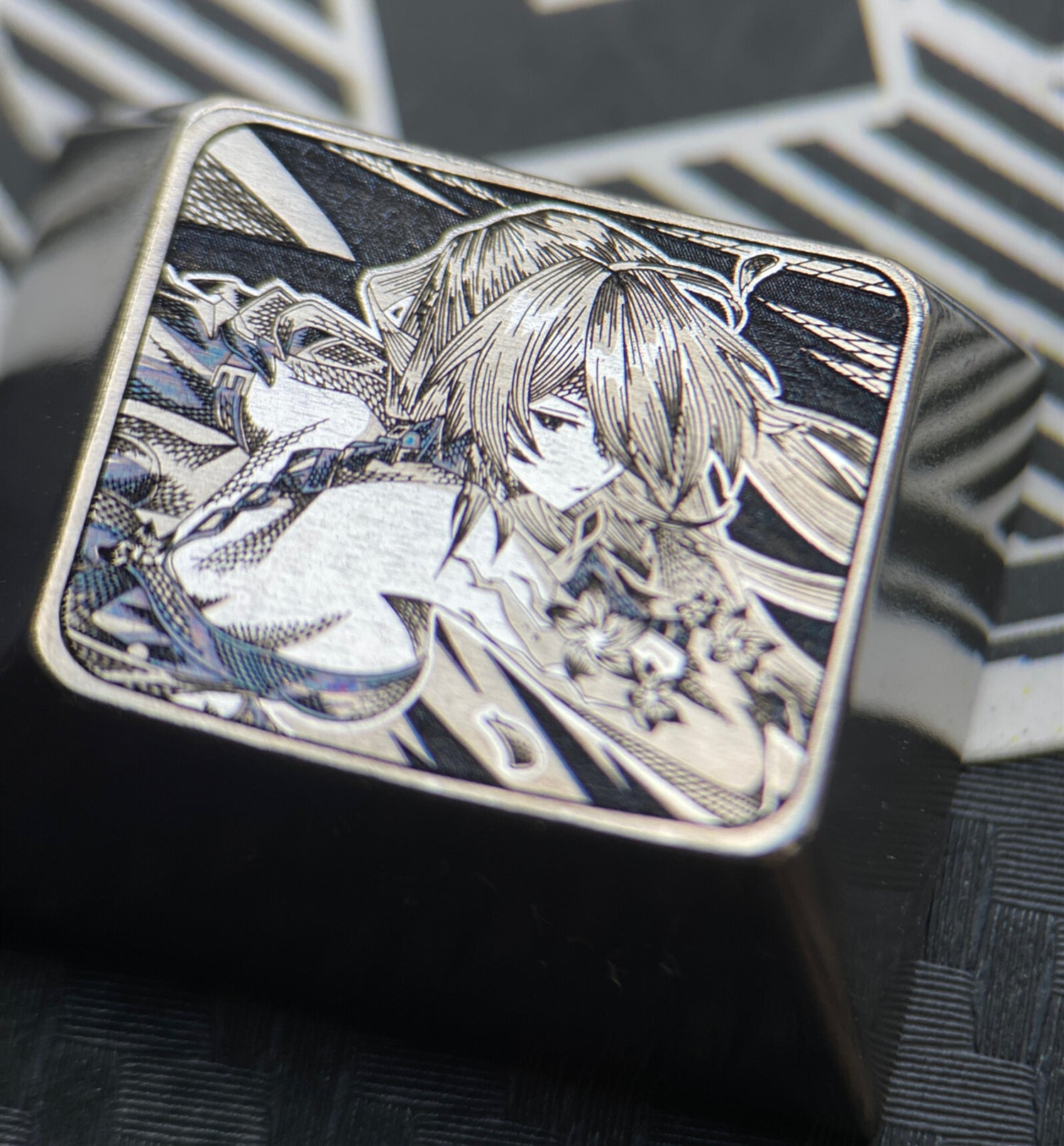 Honkai Impact 3rd Raiden Mei Bosenmori Themed 1.25U Titanium Alloy Custom Keycaps - Precision Carved Gaming Keyboard Accessories for Mechanical Keyboards (Perfect for Anime Fans & PC Gaming Enthusiasts)