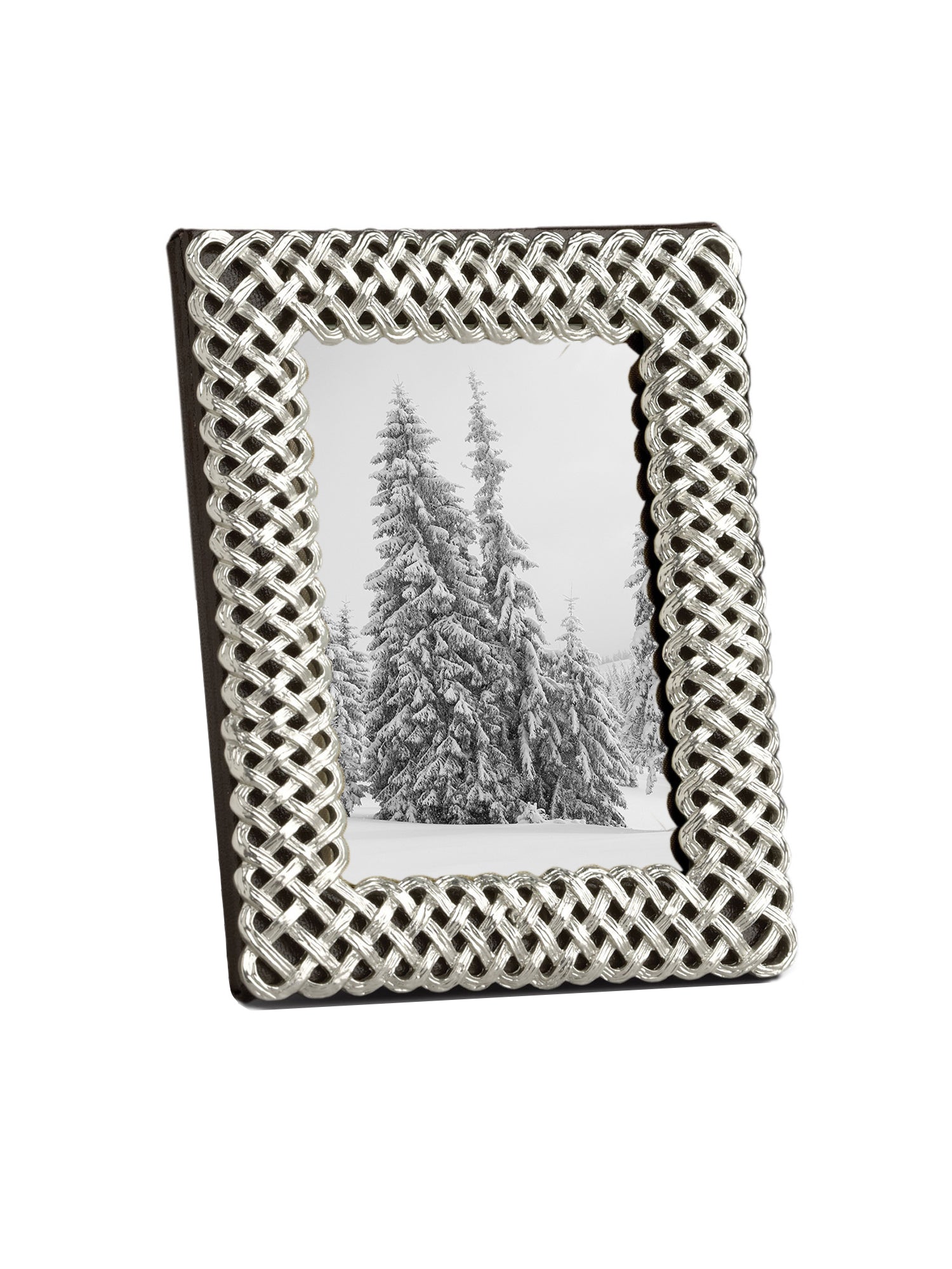 4X6 Platinum Braid Picture Frame - Elegant Display for Photos, Artwork, and Certificates - Perfect for Home, Office, and Gift Giving