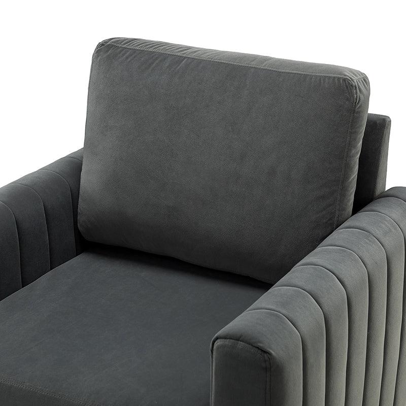 Luxury Didyme Velvet Club Armchair - Modern Accent Chair for Living Room, Bedroom & Office - Plush Upholstered Lounge Chair with Sturdy Wooden Legs - Perfect for Reading Nook, Home Theater & Cozy Spaces
