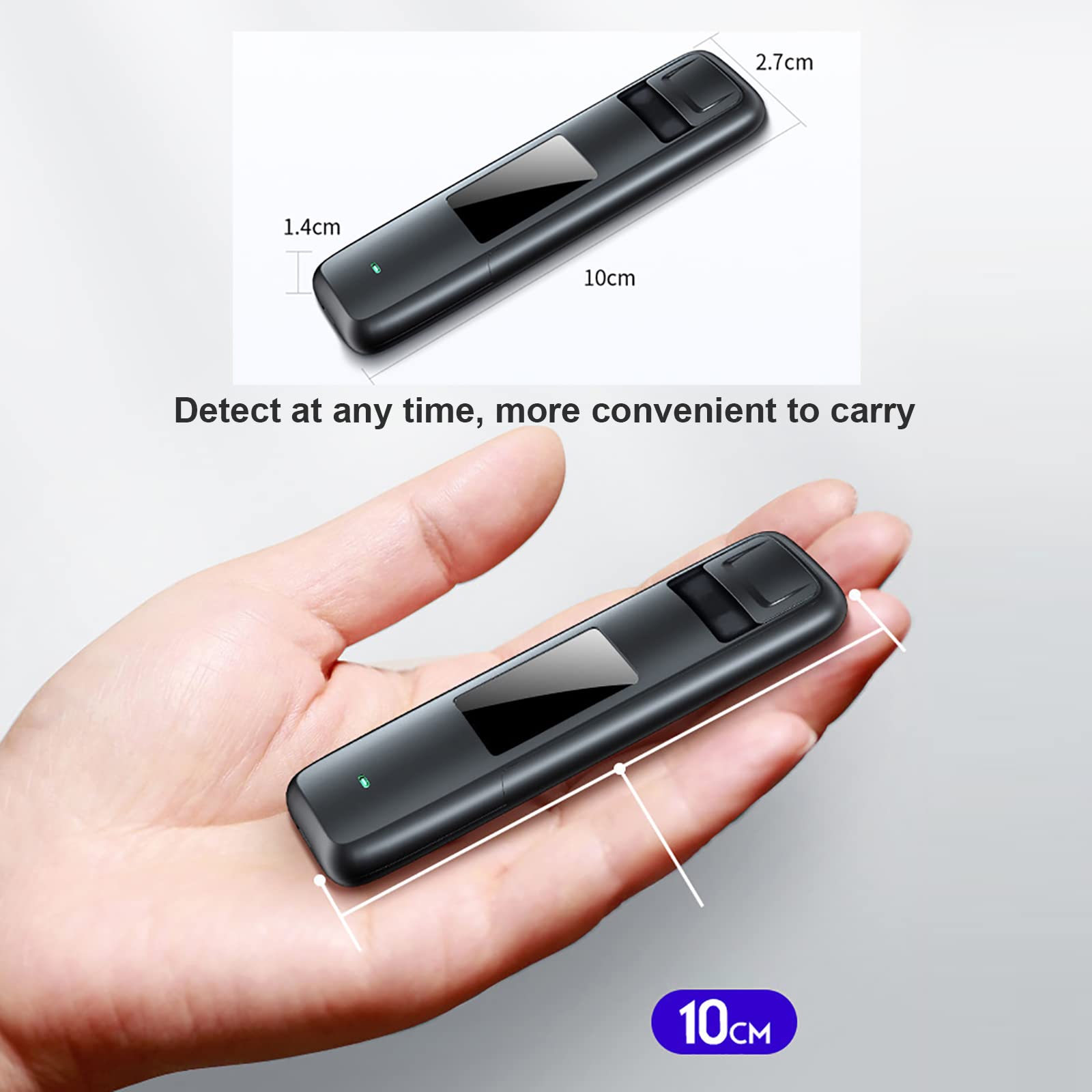 Portable Breathalyzer with LCD Display - USB Rechargeable Alcohol Tester for Personal & Professional Use - Accurate BAC Detection for Parties, Driving Safety & Workplace Testing