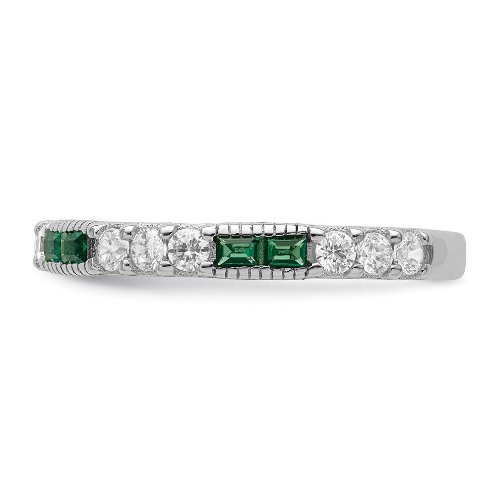 925 Silver Green Spinel Ring for Women - Elegant Cubic Zirconia Band Jewelry Gift for Her - Perfect for Parties & Dating