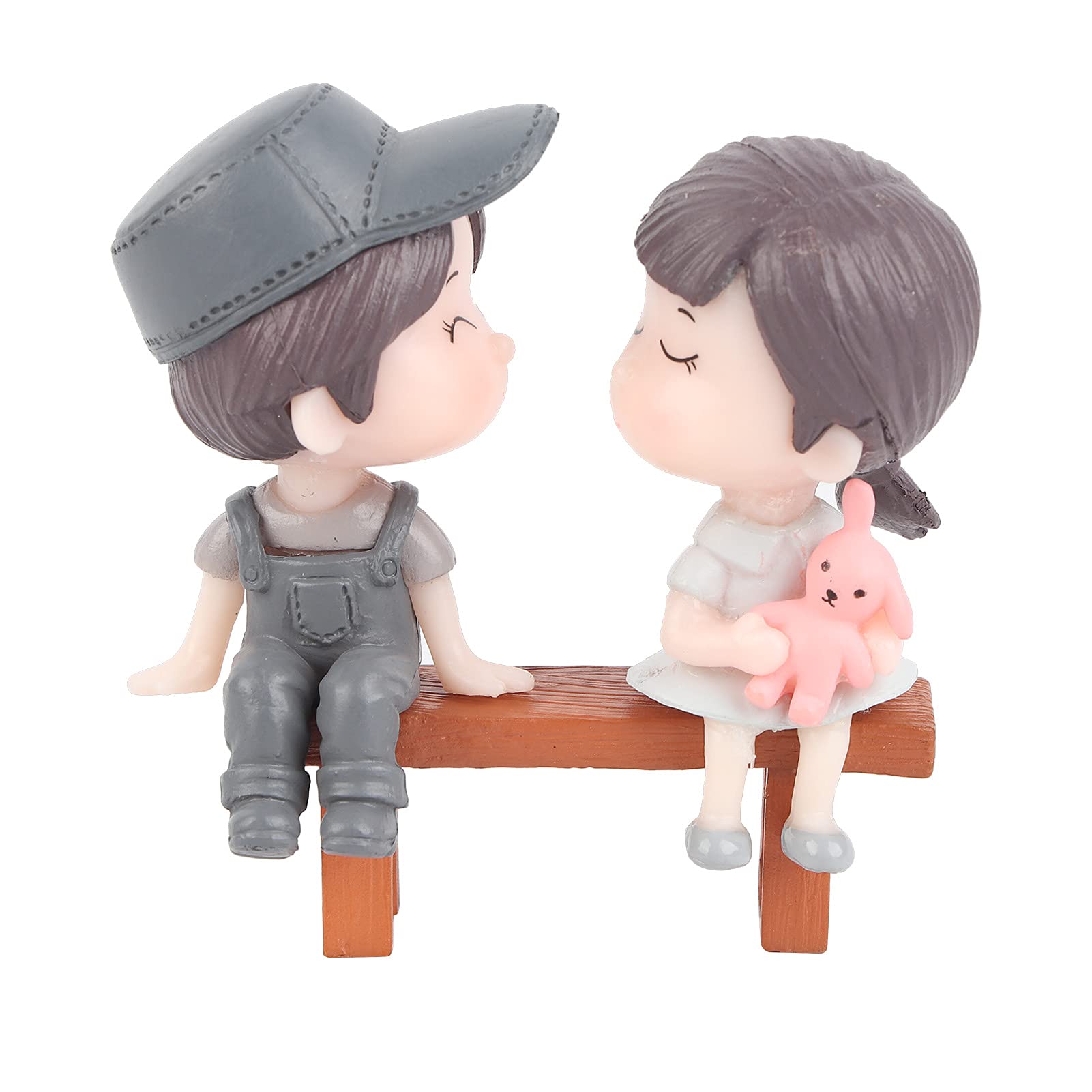 FIYO Couple Doll Ornaments - Cute Cartoon Mini Kissing Figurines for Car & Home Decor, Perfect Valentine's Day & Birthday Gifts for Couples (Men & Women) | Romantic Car Dashboard Decor & Sweet Home Accent