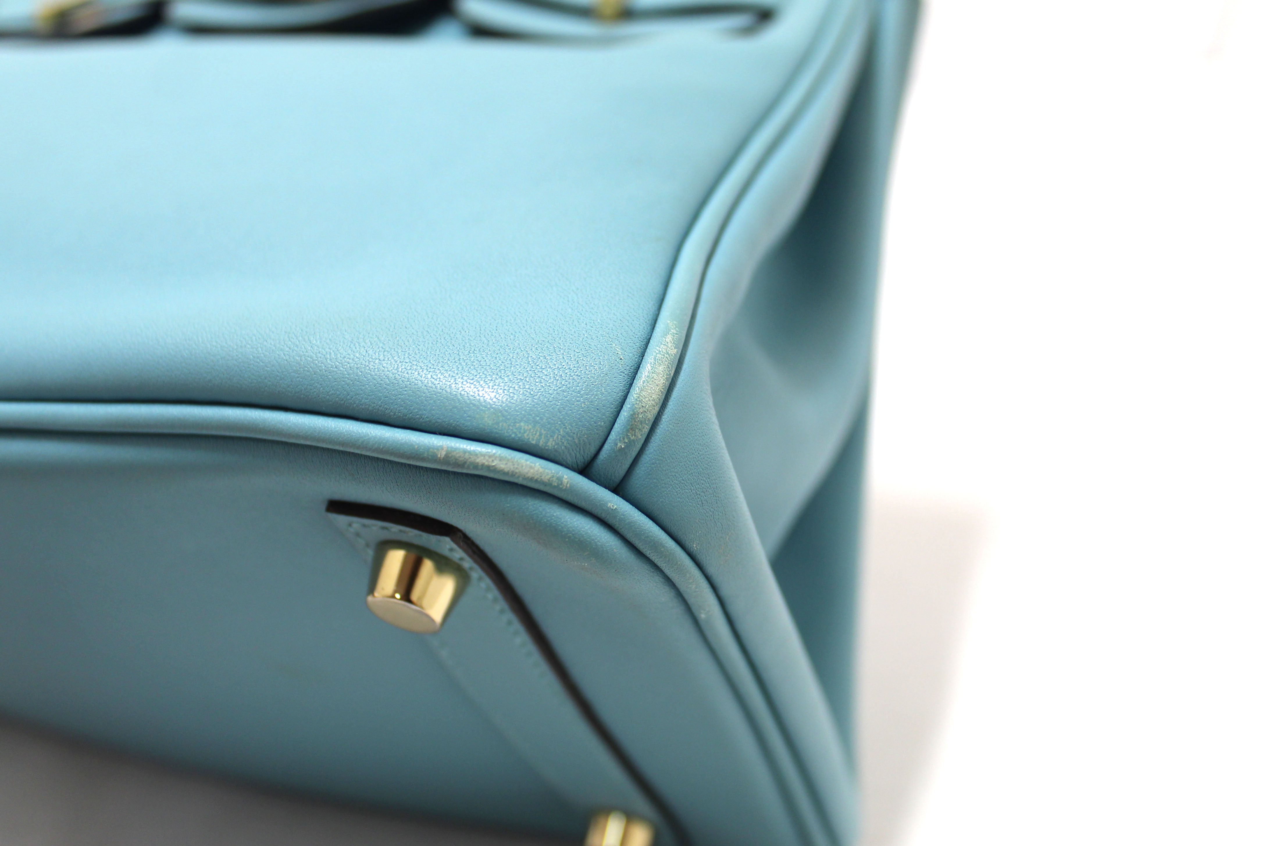 Authentic Hermes Birkin 25 Handbag in Swift Bleu Atoll Vache Leather - Luxury Designer Tote for Women, Perfect for Work, Travel & Special Occasions