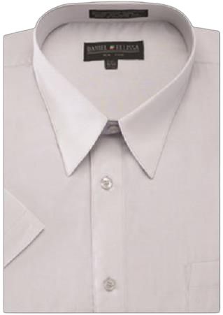 Daniel Ellissa DS3001S Silver Short Sleeve Shirt for Men | Casual Summer Wear & Office Outfit