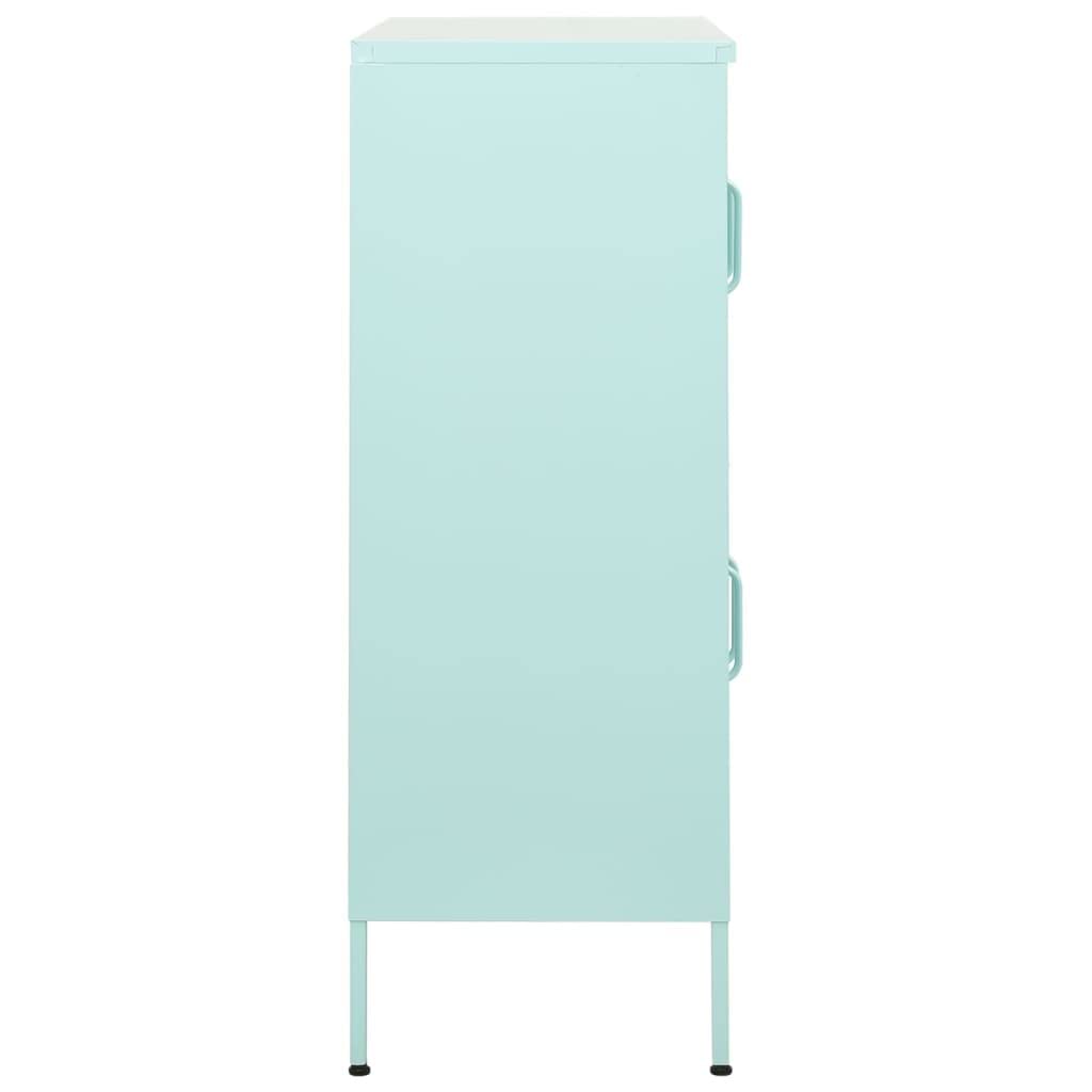 4-Door Steel Storage Cabinet with 2 Adjustable Shelves - Heavy Duty Metal Organizer for Home, Office & Garage - Perfect for Storing Tools, Household Supplies & More (Mint Green, Assembly Required)
