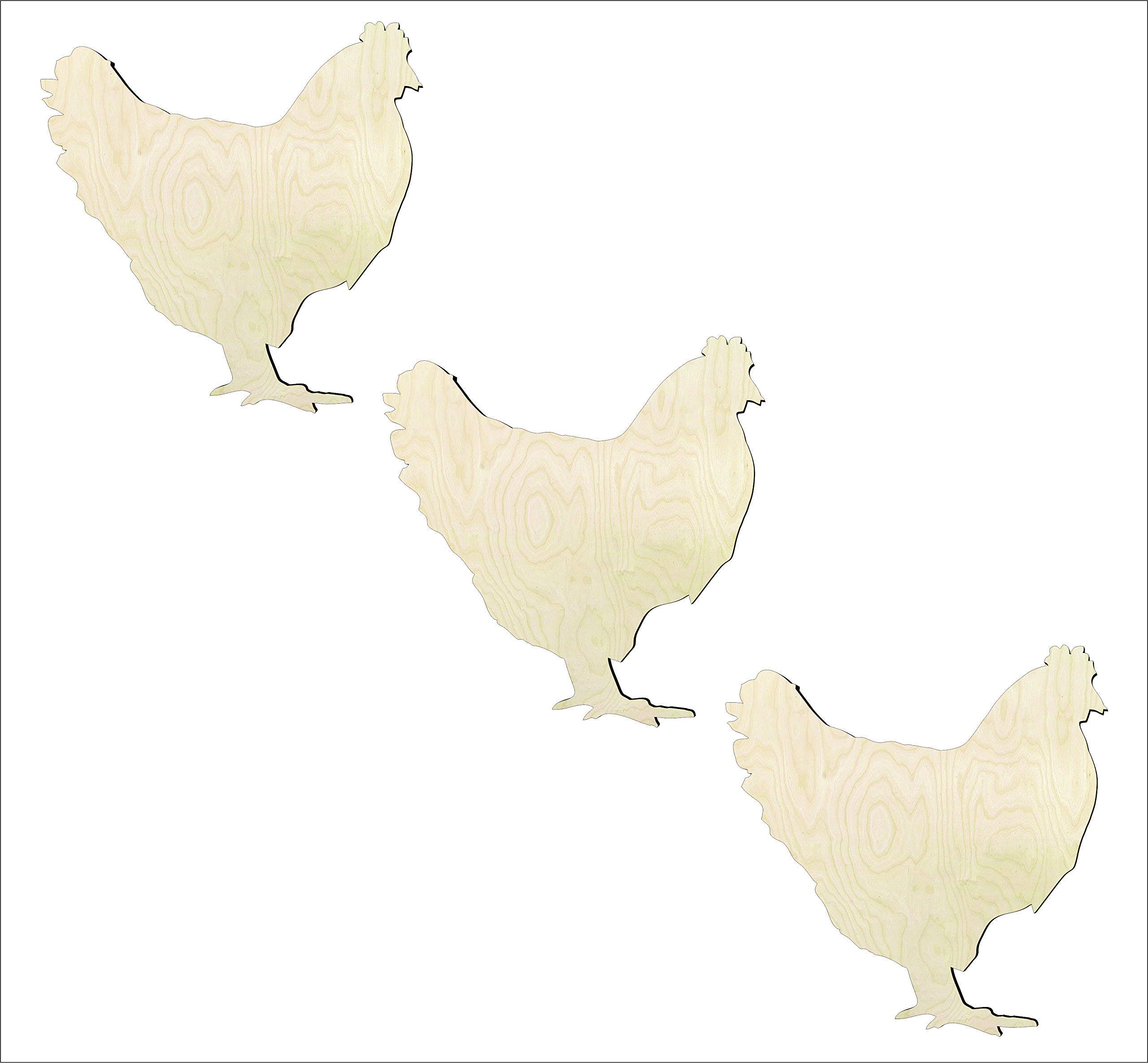 Unfinished 6 Inch DIY Wooden Chicken Cutout - Sanded Chicken Shape for Crafts, Home Decor, and Farmhouse Decorations | Perfect for Painting, Scrapbooking, and DIY Projects