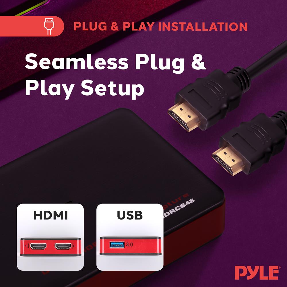 4K HDMI Live Streaming Capture Card for PC, Mac, Laptop - USB 3.0 Video Recorder for Gaming, YouTube, Twitch, OBS, Zoom Meetings & Online Classes (Perfect for Streamers, Gamers & Content Creators)