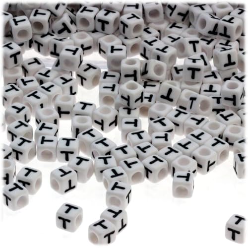 White with Black Text Letter T