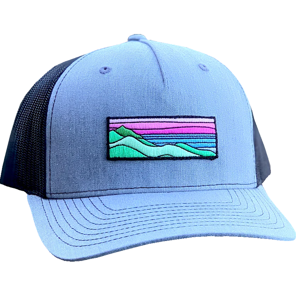 Stylish Curved Brim Trucker Hat with Ridgecrest Patch - Perfect for Outdoor Adventures & Casual Wear