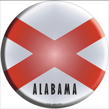 Alabama State Flag Metal Circular Sign - Durable Outdoor Wall Decor for Home, Office & Garden - Perfect for Alabama Pride, Tailgating & College Football Games