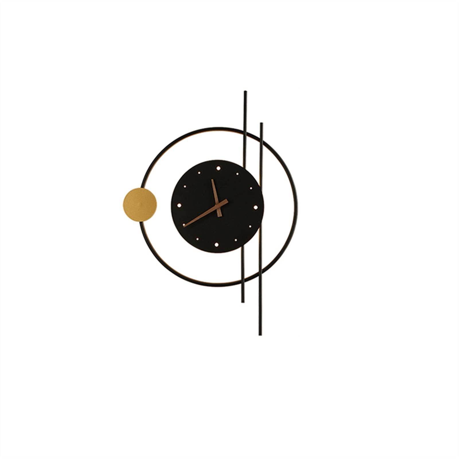 Nordic Minimalist Wall Clock with Lamp - Silent Decor for Living Room & Bedroom