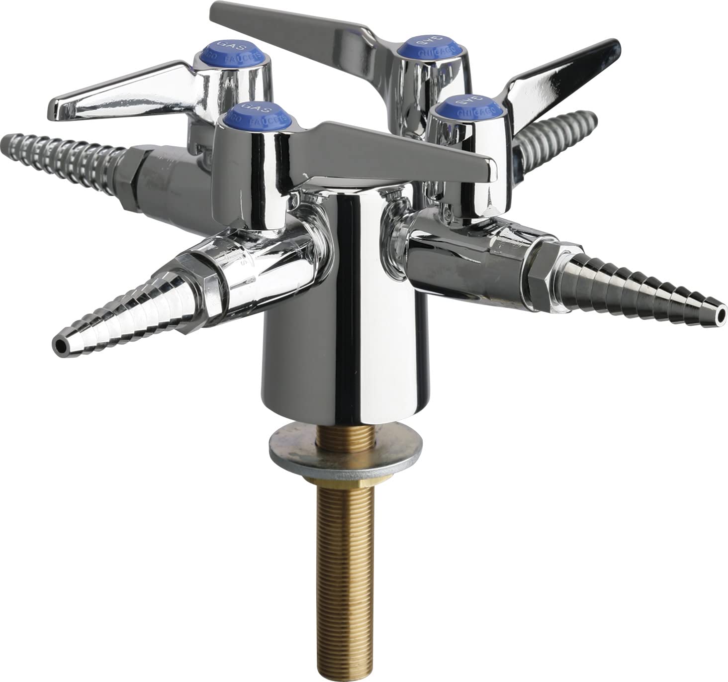 Chicago Faucets 984-VR909CAGCP 4-Port Ball Valve Turret - Heavy Duty Commercial Plumbing Fixture for Restaurants, Hospitals & Industrial Use