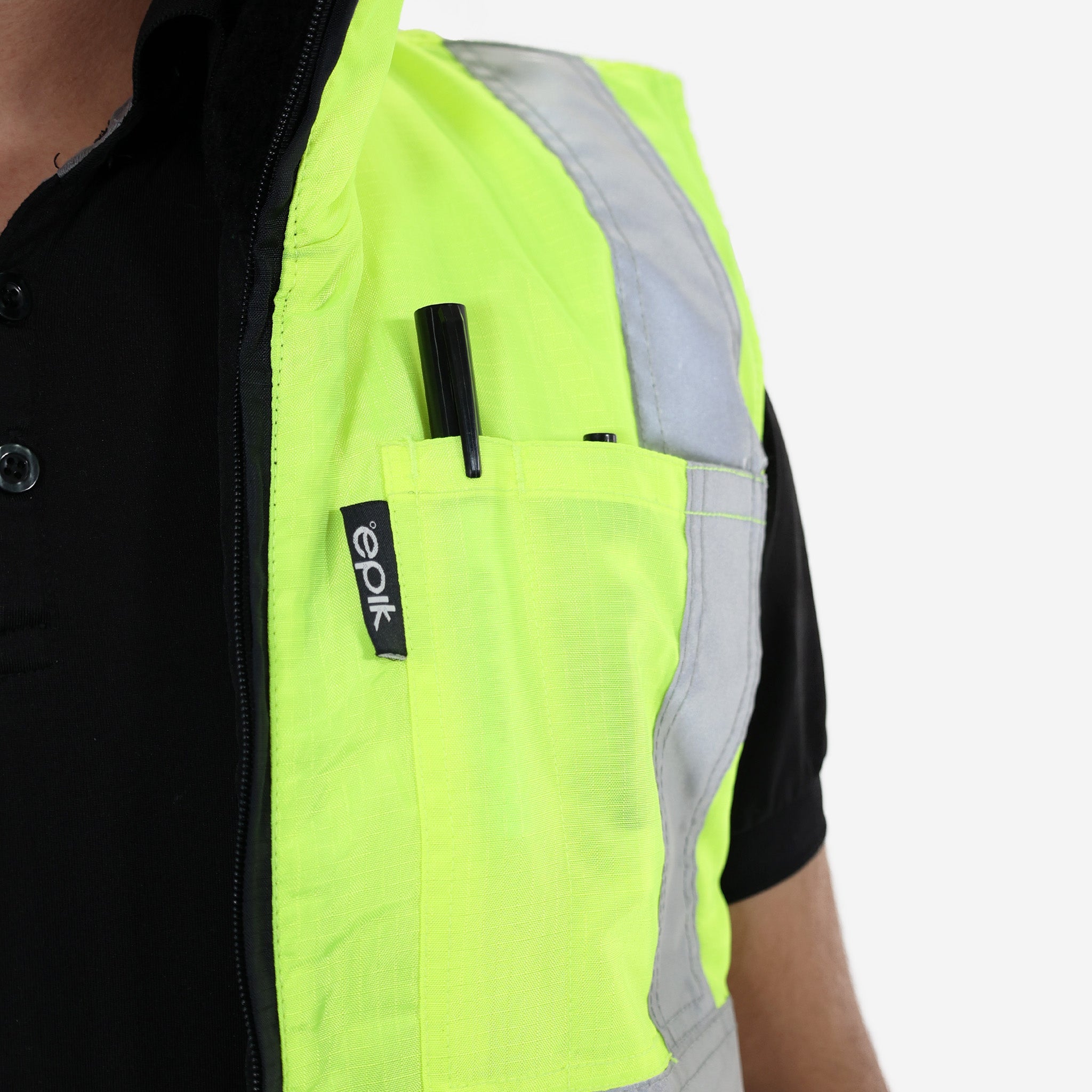 High Visibility Reflex Safety Vest - Yellow Reflective Work Vest for Construction, Running & Cycling | ANSI Certified for Outdoor Safety Gear