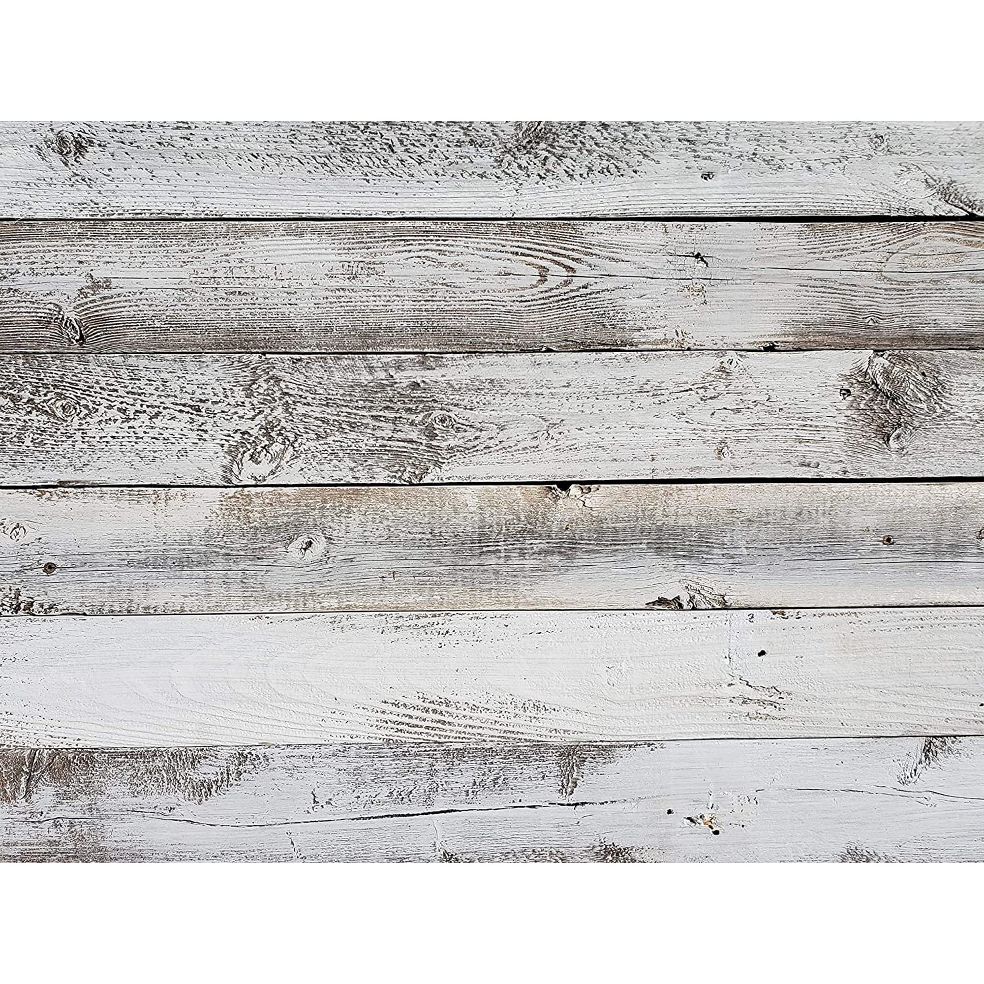 Rockin' Wood Real Wood Peel & Stick Wall Panels - 2ft & 4ft Rustic Reclaimed Barn Wood Planks - White Wash Finish (23 Sq Ft) - Perfect for Accent Walls, Home Decor, and DIY Interior Design Projects