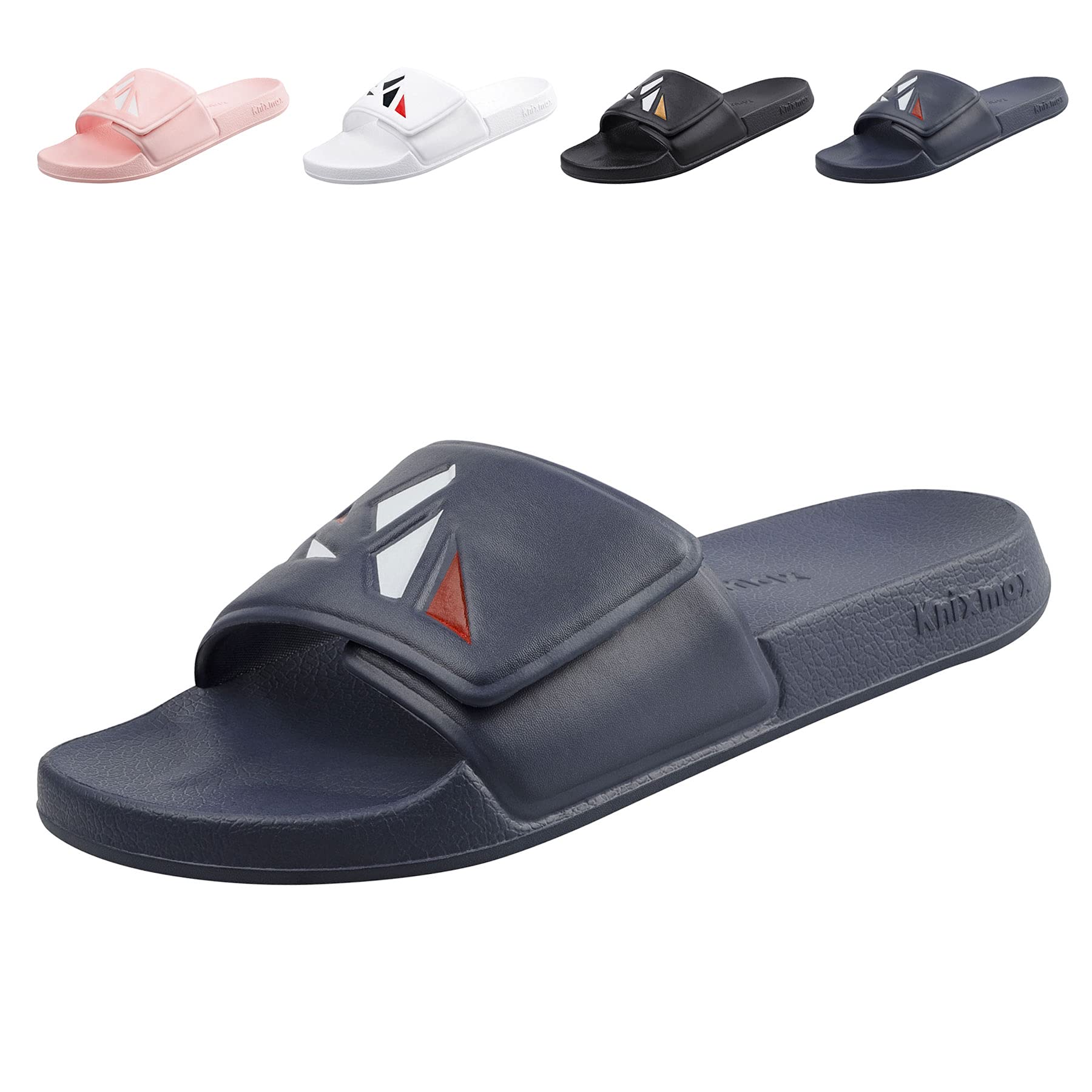 Knixmax Shower Slides for Women & Men - Non-Slip Pool Sandals, Comfortable Dorm Slippers for College, Home, Gym & Spa - Waterproof Bathroom Shoes for Indoor/Outdoor Use