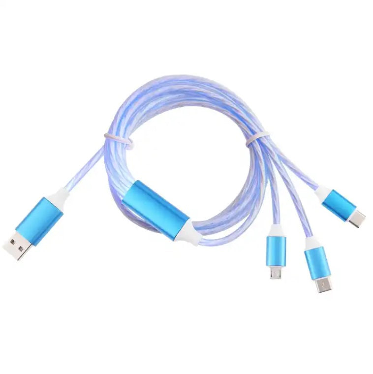 3-in-1 USB Cable with USB C, Micro USB & Lightning Connectors - Fast Charging & Data Sync for iPhone, Android & More | Perfect for Home, Office & Travel