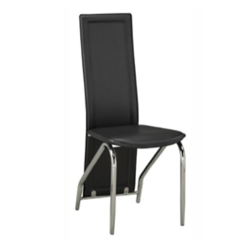 Modern Black Dining Chairs with Chrome Legs - Set of 6 for Kitchen, Dining Room & Office | Stylish & Comfortable Seating Solution