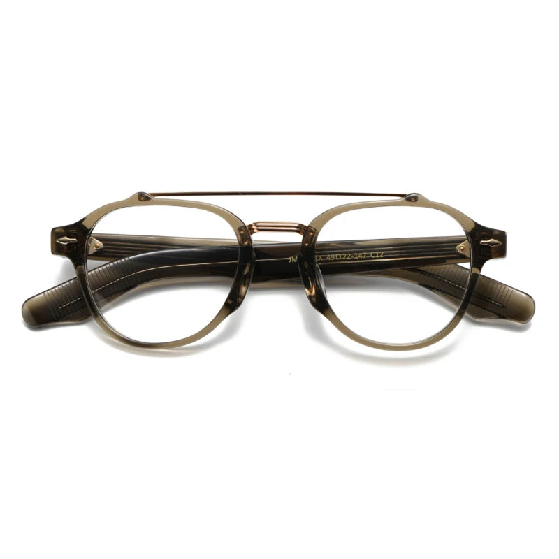 Stylish Unisex Black Acetate Eyeglasses with Double Bridge - Oval Full Rim Frame 63468 | Perfect for Work, Reading & Fashion Accessories