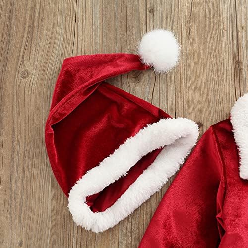 FIOMVA Christmas Santa Costume Set for Baby Girls & Boys - Dress, Jacket, Coat, Long Pants, Hat & Socks - Holiday Outfit for Christmas Parties, Family Photos & Festive Cosplay