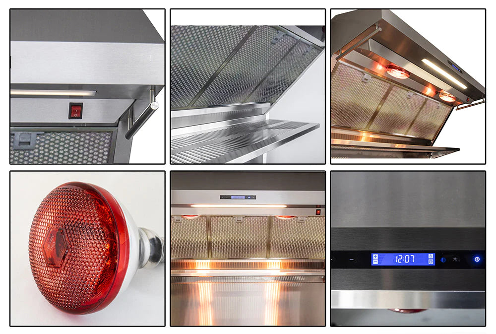 Forno Savona 48-Inch Wall Mount Range Hood with Backsplash - Stainless Steel Kitchen Vent Hood for Stove - Powerful 900 CFM, LED Lights, 3 Speed Settings - Ideal for Home Cooking, Grilling, and Baking (Model FRHWM5029 48HB)