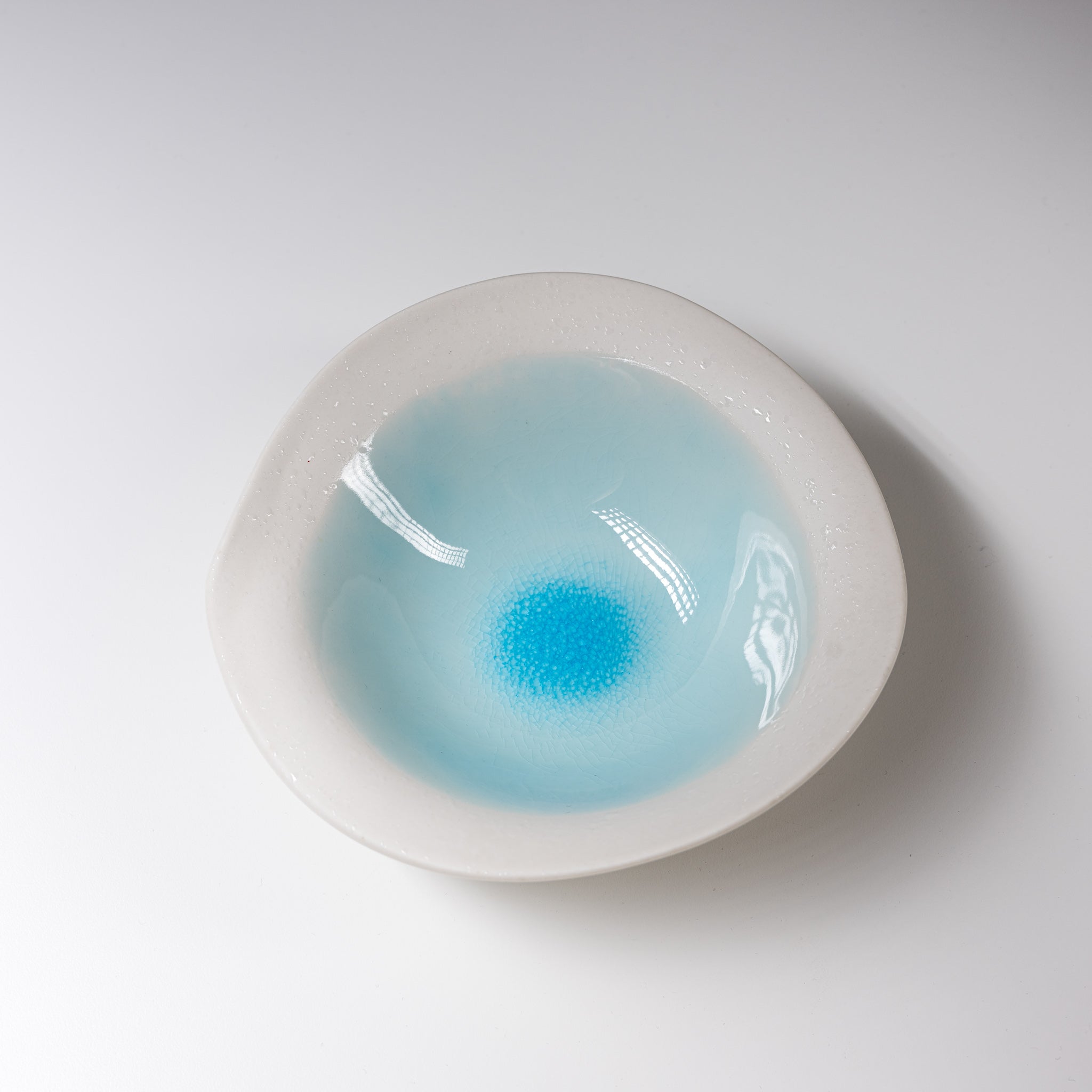 Authentic Japanese Mino Ware AQUA Side Dish Bowl - 17cm Ceramic Bowl for Sushi, Salad & Small Plates | Elegant Dining & Home Decor