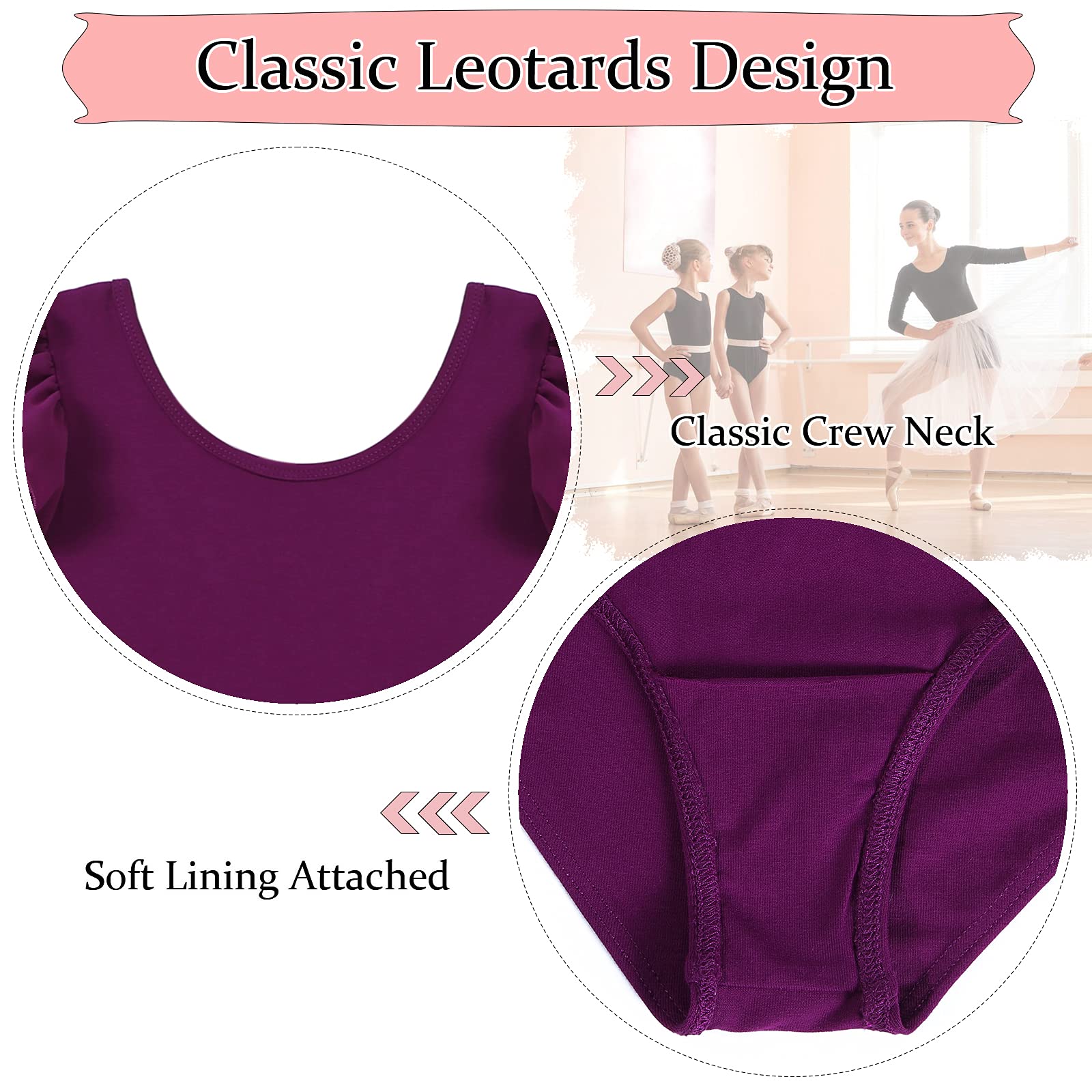 MERIABNY Girls Ballet Leotards with Ruffle Sleeves - Dance Outfits for Ballet, Gymnastics & Dance Class (Ages 3-9) - Perfect for Recitals, Practice & Performances
