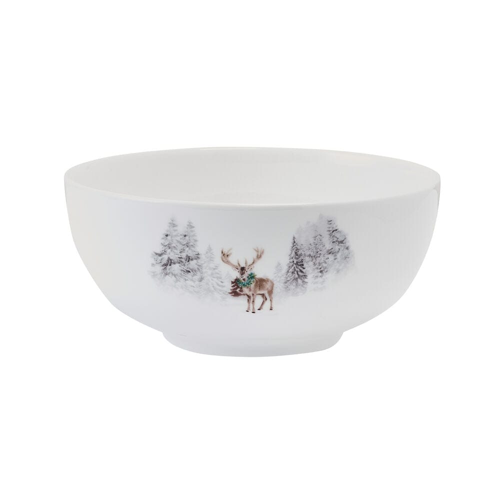 Woodsy Winter 12-Piece Dinnerware Set - Service for 4 - Elegant Porcelain Plates, Bowls & Mugs - Perfect for Holiday Dinners, Family Gatherings & Cozy Winter Meals