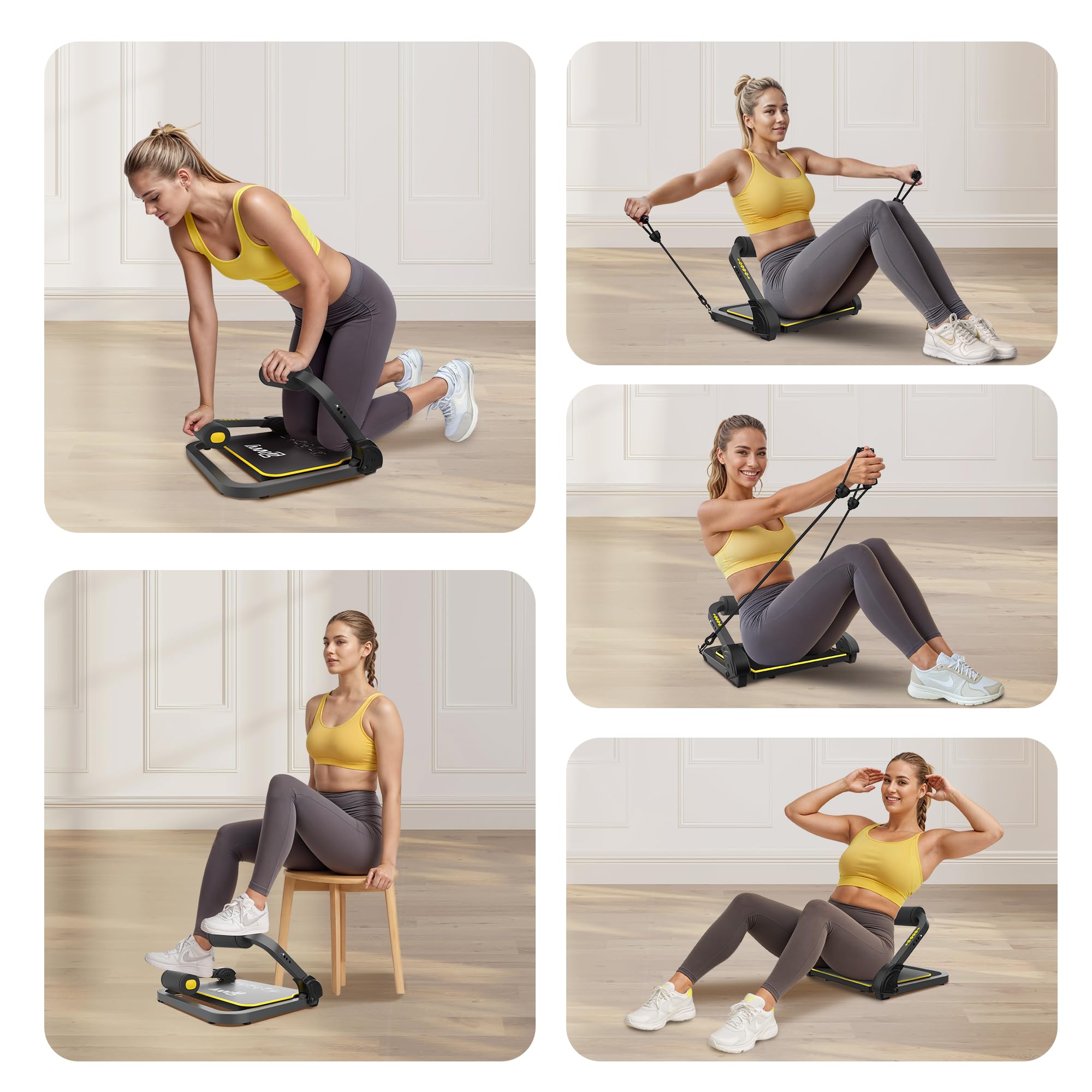 Premium Ab Workout Equipment - Home Ab Trainer Machine with Resistance Bands & 330 LBS Capacity - Perfect for Core Strengthening, Sit Ups & Crunches - Ideal for Home Gym, Fitness Enthusiasts & Weight Loss Training