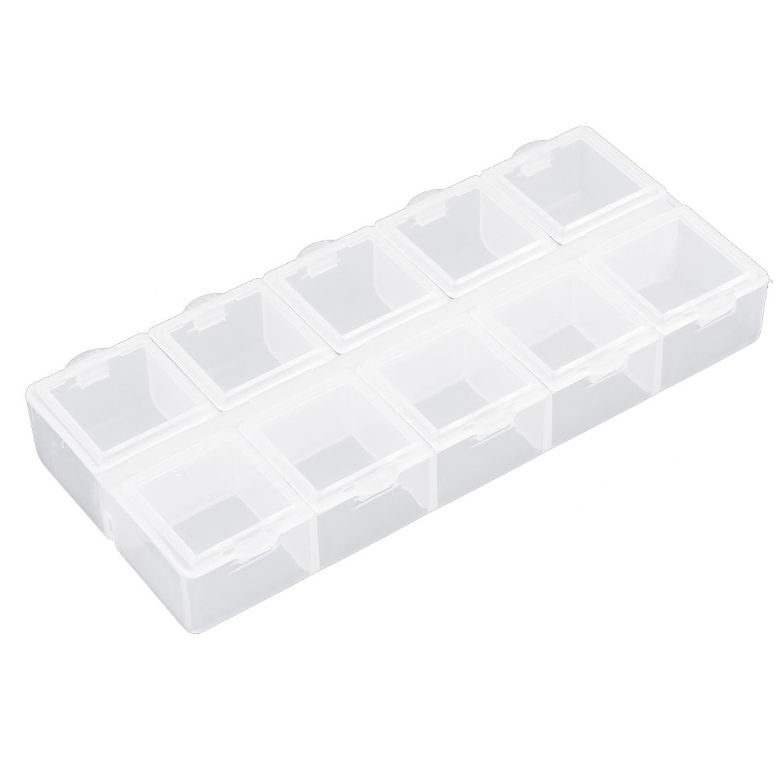 uxcell 10-Slot Clear Jewelry Pills Storage Case Box Organizer - Perfect for Travel, Home & Pharmacy Organization