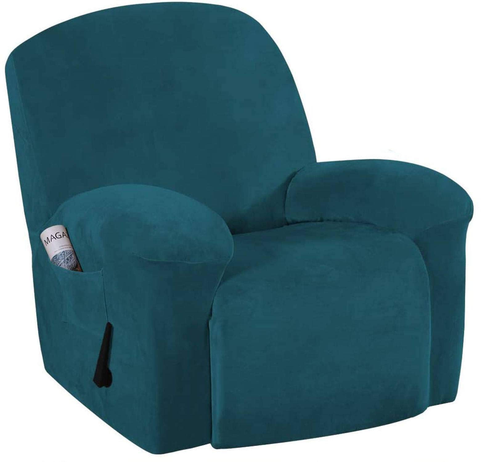 Velvet Recliner Chair Cover - Soft Stretchable Sofa Protector Slipcover with Elegant Fit, Furniture Protector for Living Room, Bedroom, and Office Use