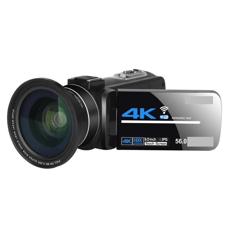 BODORME 4K Camcorder with Night Vision - 58MP Vlog Camera for Live Streaming & Photography (16G SD Card Included) - Perfect for Travel & YouTube