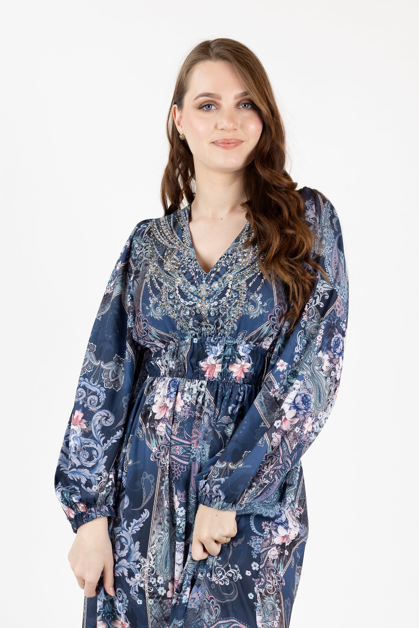 Elegant Impiana Beaded Dress for Women - Perfect for Evening Parties, Weddings & Special Occasions
