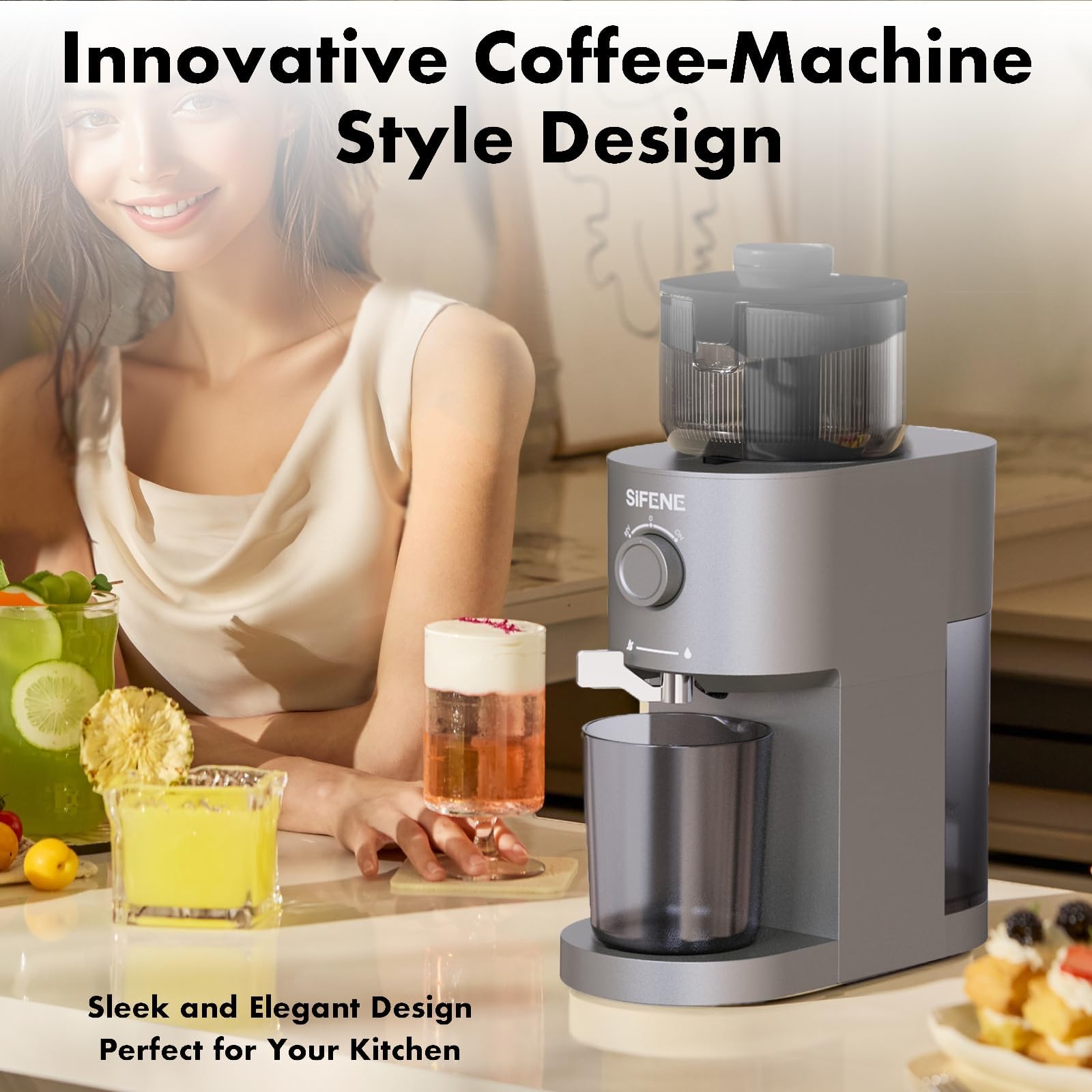 SiFENE Cold Press Juicer - Slow Masticating Juicer Machine with 5.2